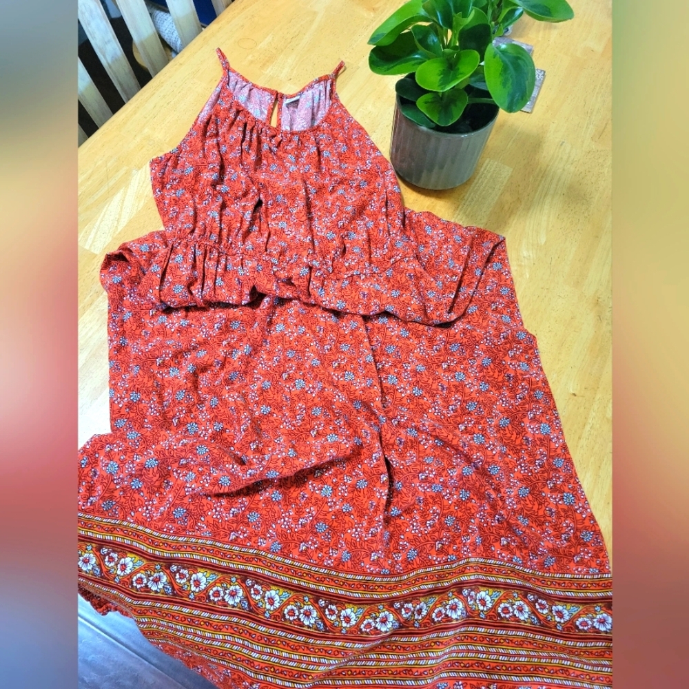 Old Navy Red Floral Dress